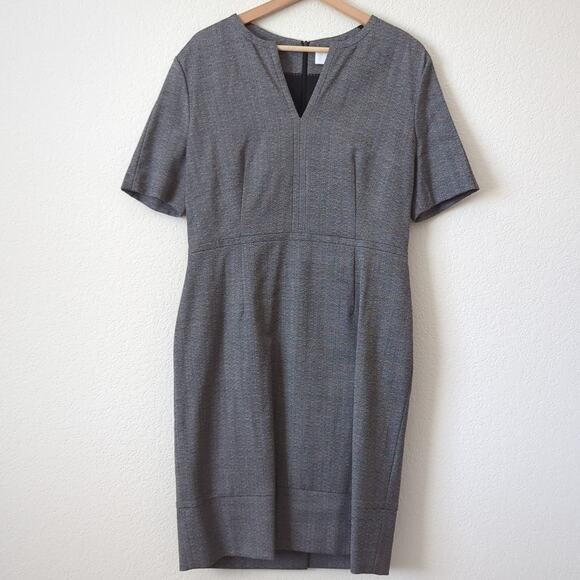 Hugo Boss Women's Dress Size 10 Business Career Gray Wool Knee Length Classic - Picture 1 of 9